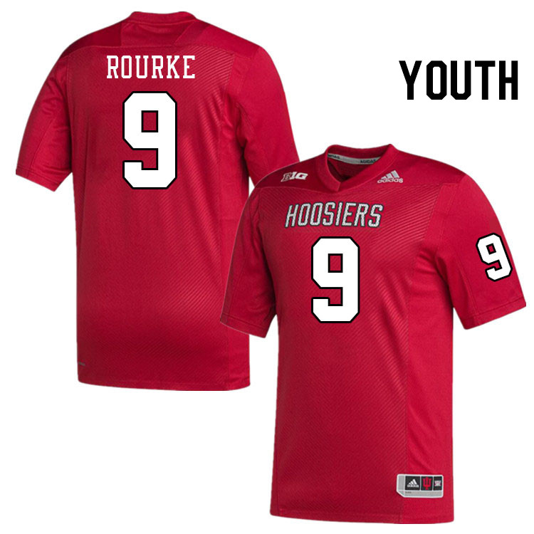 Youth #9 Kurtis Rourke Indiana Hoosiers College Football Jerseys Stitched-Crimson